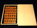 児玉龍兒作長禄御蔵島黄楊銀目杢盛上将棋駒/傾斜七段高級桐平箱 未使用品(K2003)